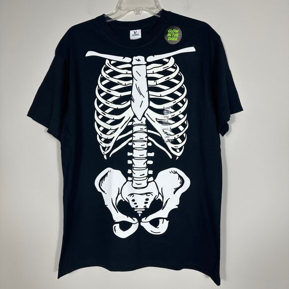 Skeleton Rib Cage Cotton T-Shirt Unisex Large Black Short Sleeves Crew Neck NWOT - Picture 6 of 12